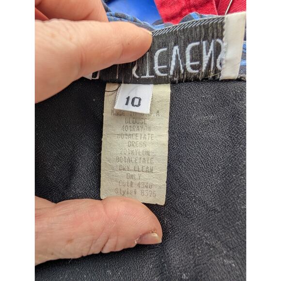 RJ Steven's Vintage Womens Floral Deep V Maxi Jumper Sz 10 Plunge Artsy 90s - Picture 6 of 6